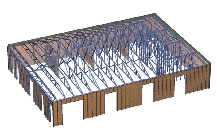 Modelo tridimensional de estructura de edificación