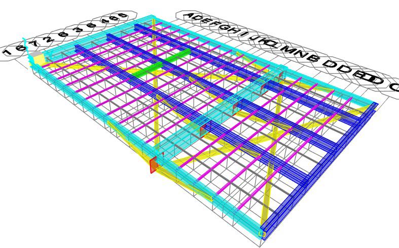 Modelo tridimensional de estructura de cubierta